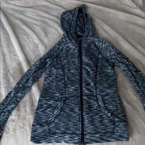 Reebok gray and white zip up